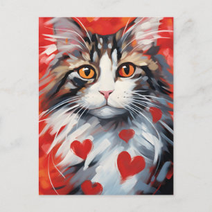 Norwegian Forest Cat Valentine's day Postcard