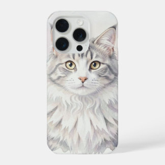 Norwegian Forest Cat Watercolour Portrait iPhone 15 Pro Case