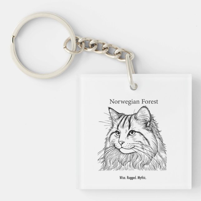 Norwegian Forest Portrait Key Ring (Front)