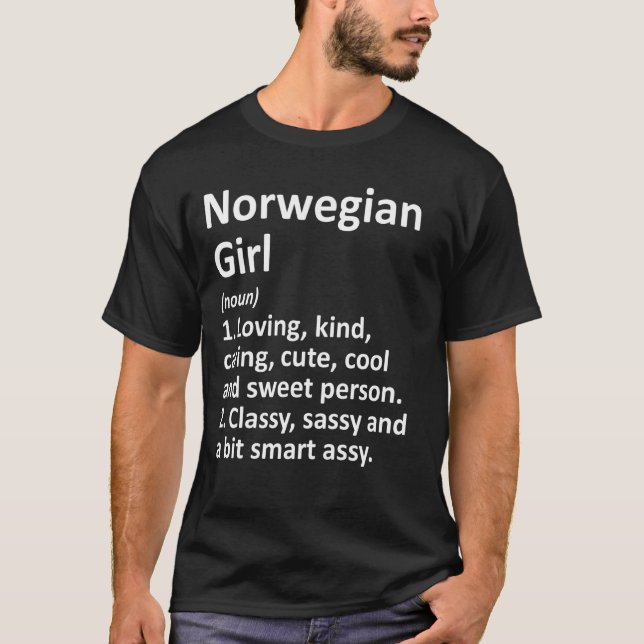 Norwegian Girl Norway  Funny Country Home Roots De T-Shirt (Front)