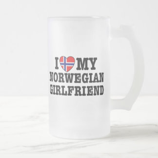 Norwegian Girlfriend Frosted Glass Beer Mug