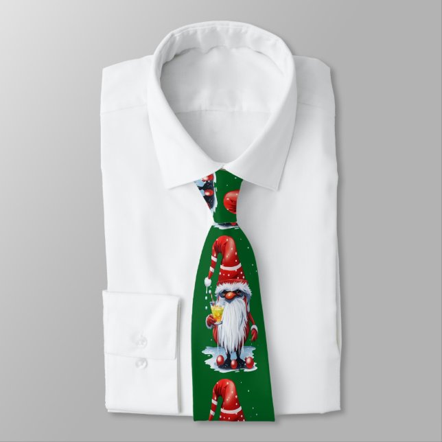 Norwegian Gnome Holding A Hot Toddy Tie (Tied)