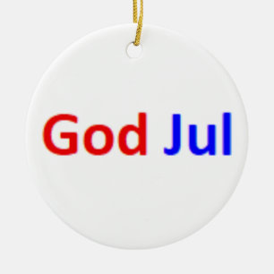 norwegian god jul ceramic tree decoration