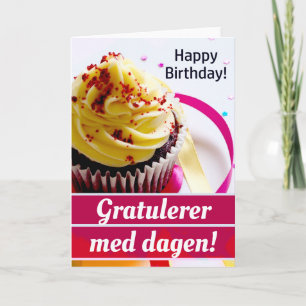 Norwegian "Gratulerer med dagen!" Happy Birthday Card