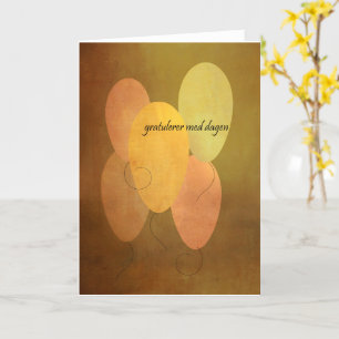 Norwegian Happy Birthday with Yellow Balloons Card
