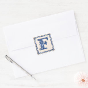 Norwegian Heritage Monogram - Blue Square Sticker