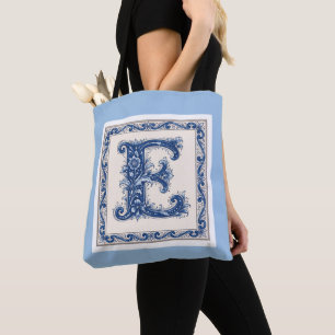 Norwegian Heritage Monogram-Blue Tote Bag