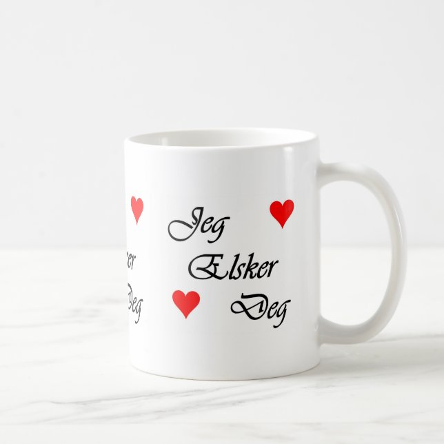 Norwegian I Love You Norsk Jeg Elsker Deg Mug (Right)