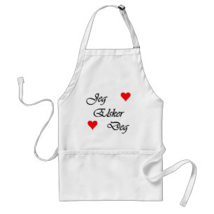 Norwegian "I love you" Norsk Jeg Elsker Deg Nordic Standard Apron