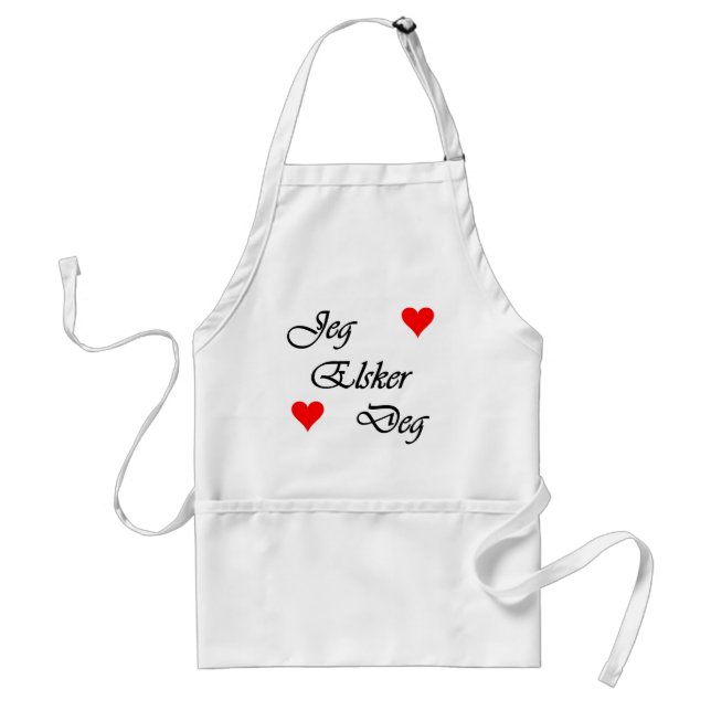 Norwegian "I love you" Norsk Jeg Elsker Deg Nordic Standard Apron (Front)