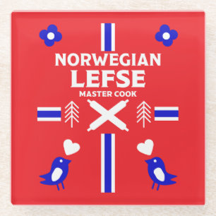 Norwegian Lefse Flatbread Apron Glass Coaster