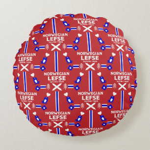 Norwegian Lefse Flatbread Apron Round Cushion