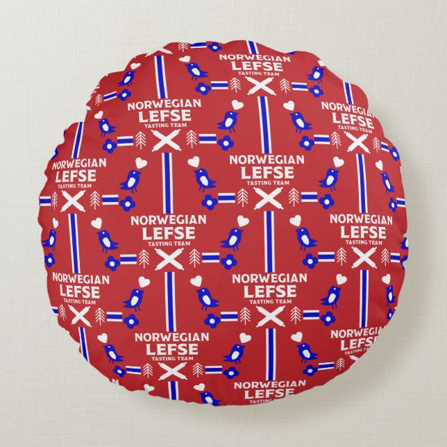 Norwegian Lefse Flatbread Apron Round Cushion (Front)