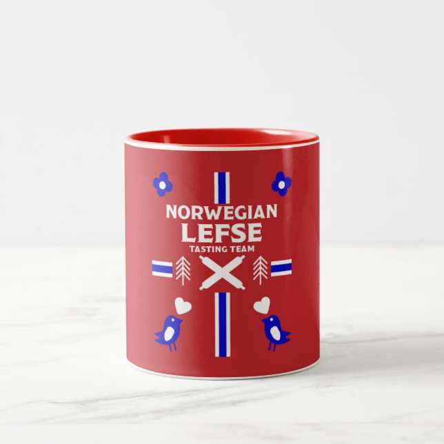 Norwegian Lefse Flatbread Apron Two-Tone Coffee Mug (Center)
