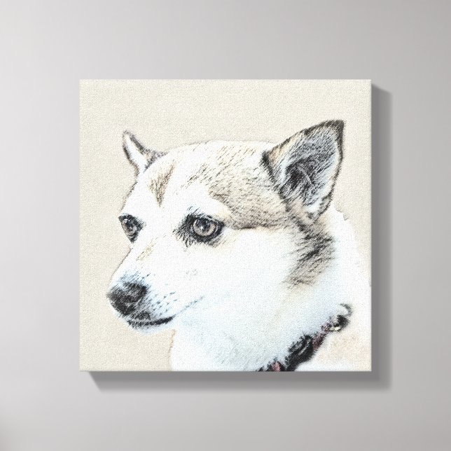Norwegian Lundehund Painting - Original Dog Art Canvas Print (Front)