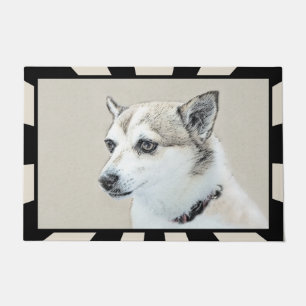 Norwegian Lundehund Painting - Original Dog Art Doormat