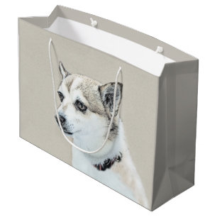 Norwegian Lundehund Painting - Original Dog Art Large Gift Bag