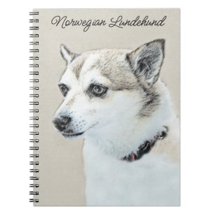 Norwegian Lundehund Painting - Original Dog Art Notebook