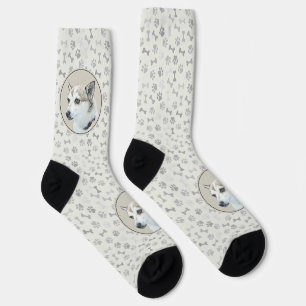 Norwegian Lundehund Painting - Original Dog Art Socks