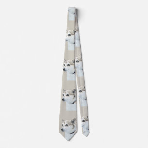 Norwegian Lundehund Painting - Original Dog Art Tie