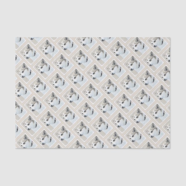 Norwegian Lundehund Painting - Original Dog Art Tissue Paper (Front)