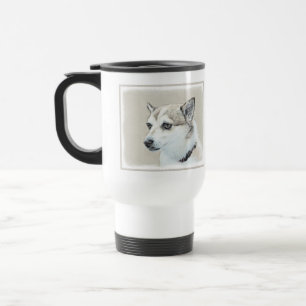 Norwegian Lundehund Painting - Original Dog Art Travel Mug