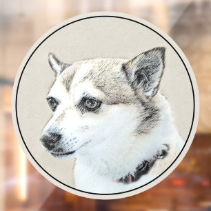Norwegian Lundehund Painting - Original Dog Art Window Cling