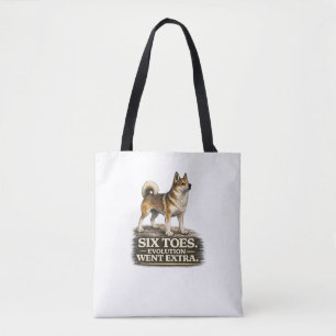 Norwegian Lundehund Shirt – Six Toes Evolution Wen Tote Bag