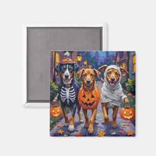 Norwegian Lundehund Trick-or-Treating Halloween Magnet