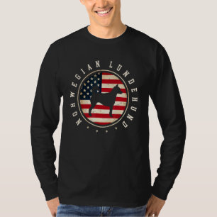 Norwegian Lundehund Usa Flag 4th July Dog Mum Dad T-Shirt