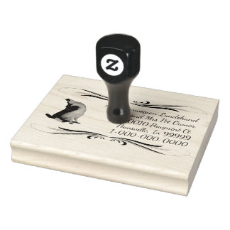 Norwegian Lundehund with Squiggly Design Rubber Stamp