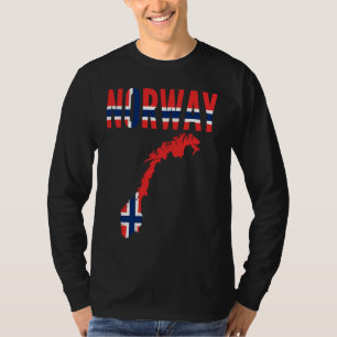 Norwegian Nordic   Norway Country Map Flag T-Shirt