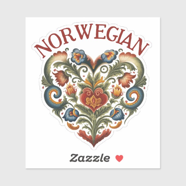 Norwegian Rosemaling Folk Art Heart  (Sheet)