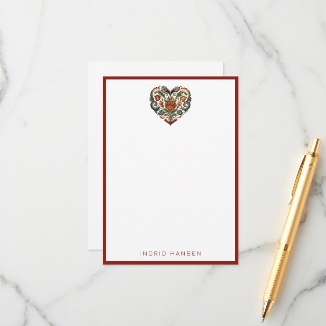 Norwegian Rosemaling Folk Art Heart  Enclosure Car (Front/Back In Situ)