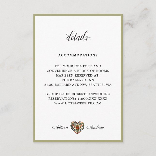 Norwegian Rosemaling Heart | Details Enclosure (Front)