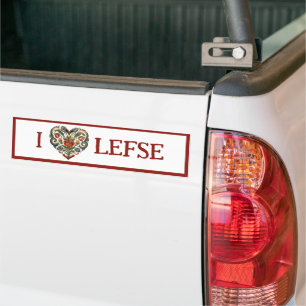 Norwegian Rosemaling I Heart Lefse Bumper Sticker