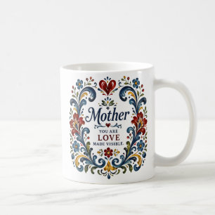Norwegian Rosemaling Mother Mug – Elegant Floral F