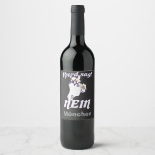 Norwegian says No Funny sassy horses Wine Label