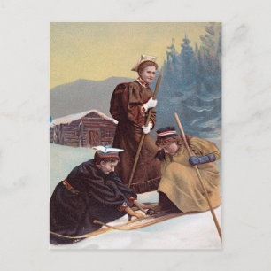 Norwegian Skiers Postcard