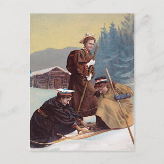 Norwegian Skiers Postcard