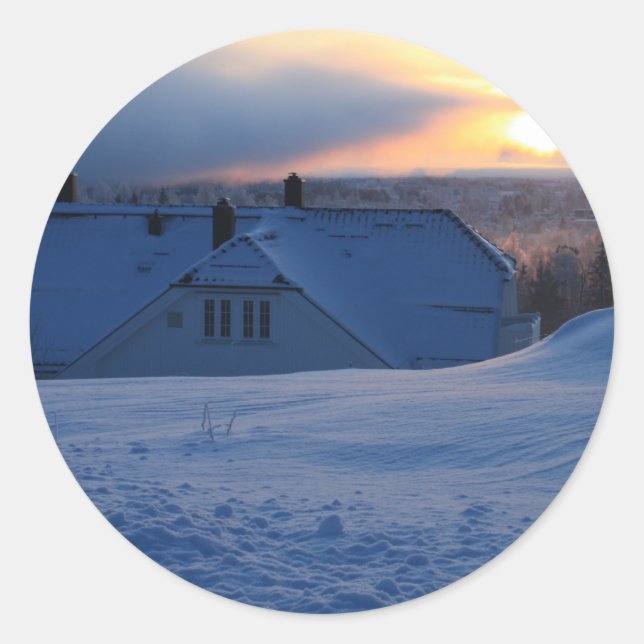 Norwegian Snow/Norway Classic Round Sticker (Front)
