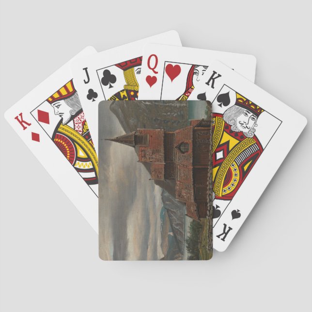 Norwegian Stave Church (by Knud Baade) Playing Cards (Back)