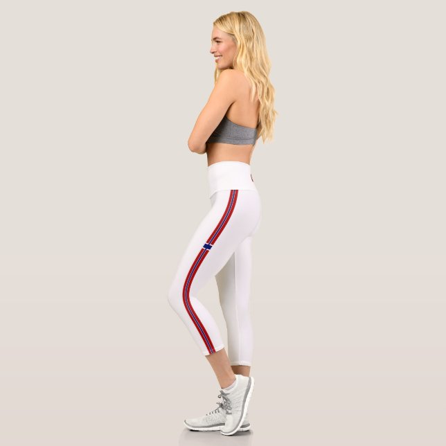 Norwegian stripes flag capri leggings (Left)