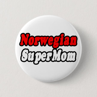 Norwegian SuperMom 6 Cm Round Badge
