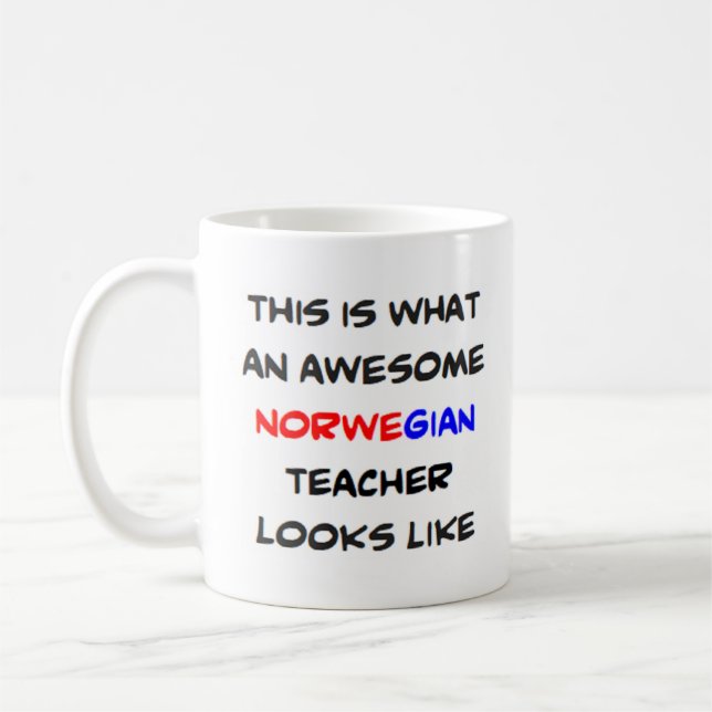 norwegian teacher, awesome coffee mug (Left)