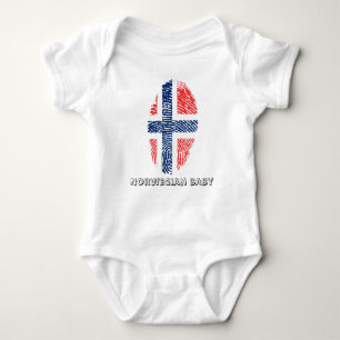 Norwegian touch fingerprint flag baby bodysuit