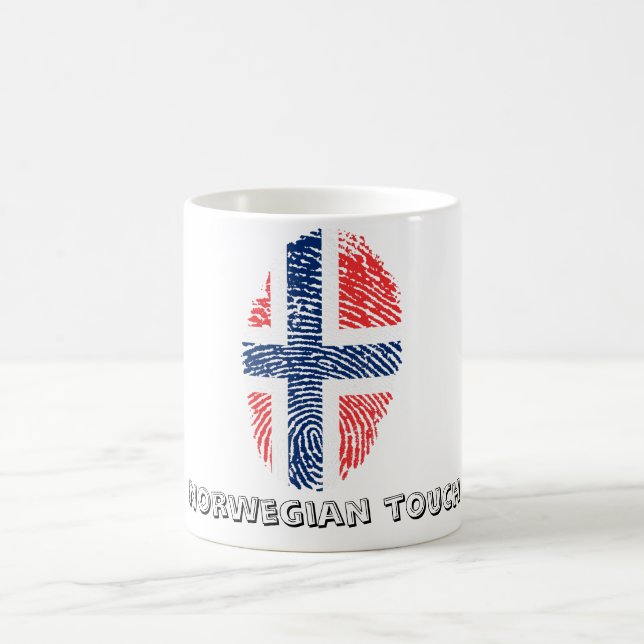 Norwegian touch fingerprint flag coffee mug (Center)