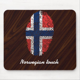 Norwegian touch fingerprint flag mouse mat