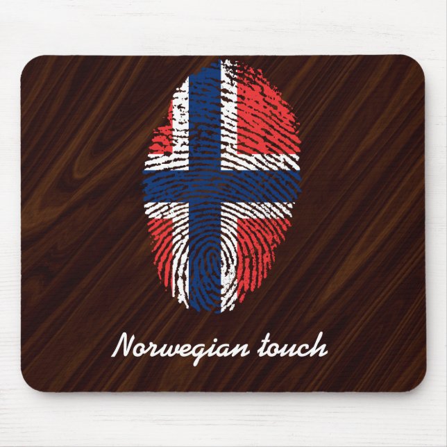 Norwegian touch fingerprint flag mouse mat (Front)