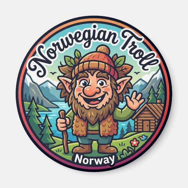 Norwegian Troll Folklore Norway Magnet (Front)